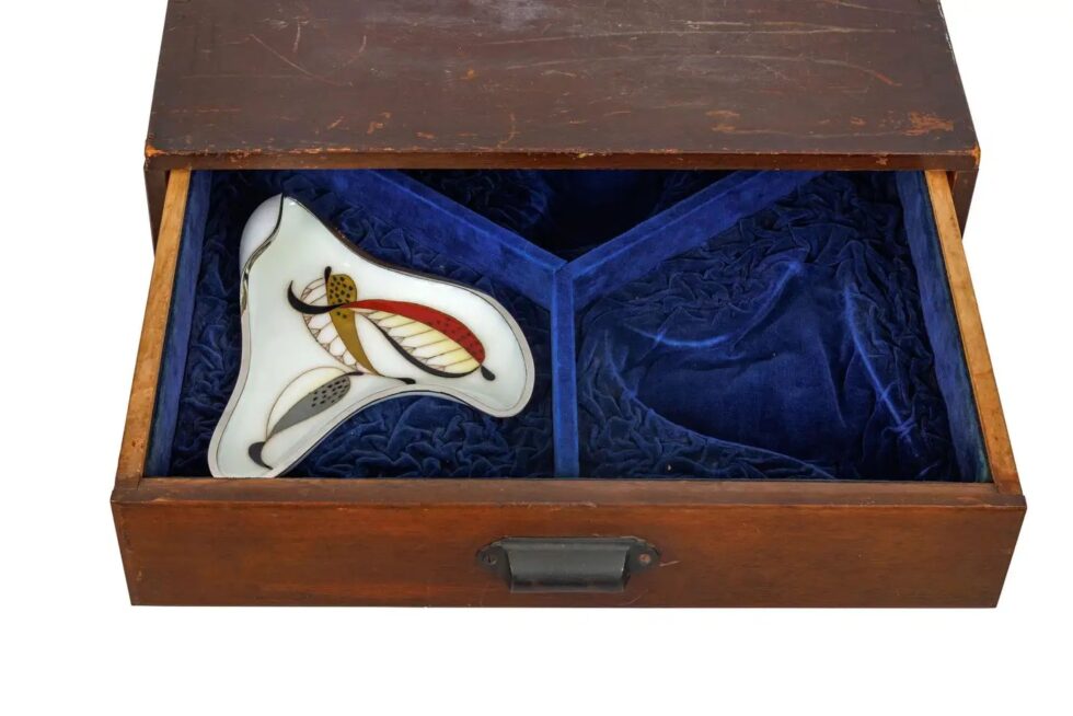 Rare Set of Seven Japanese Cloisonné Enamel Sashimi Plates In Box, Ando Jubei - Image 10