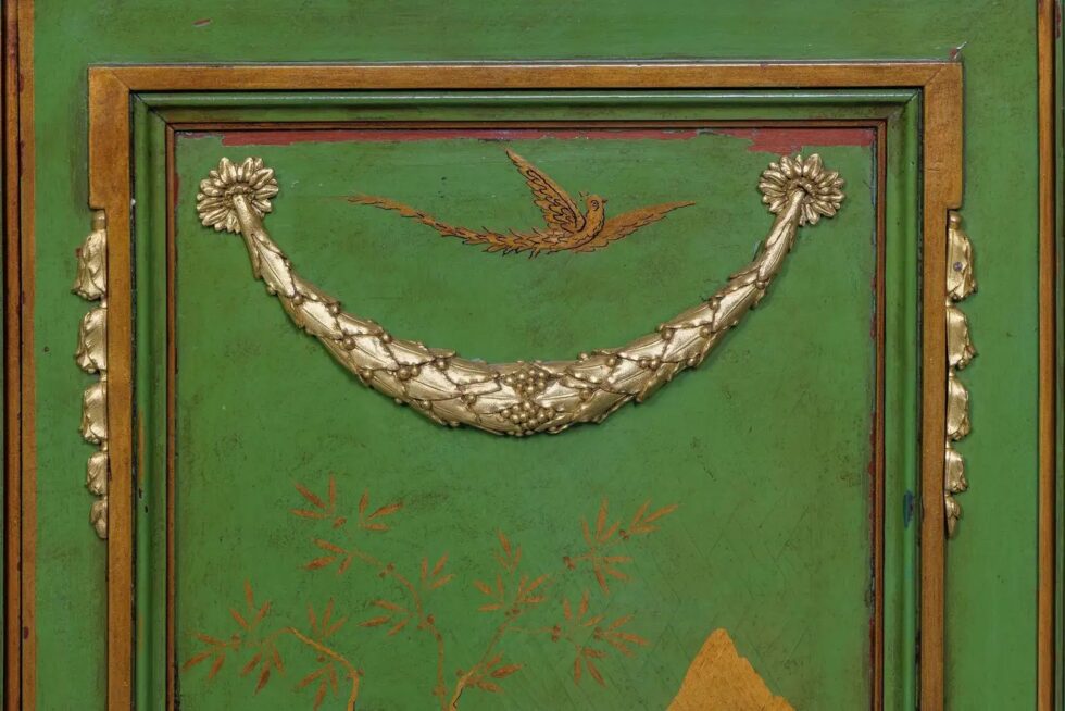A Magnificent French C. 1870 Ormolu-Mounted Green Painted Chinoiserie Commode - Image 10