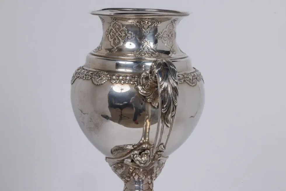 A Rare Tiffany & Co. Sterling Silver and Mixed Metal Python Snake Trophy Vase - Image 6