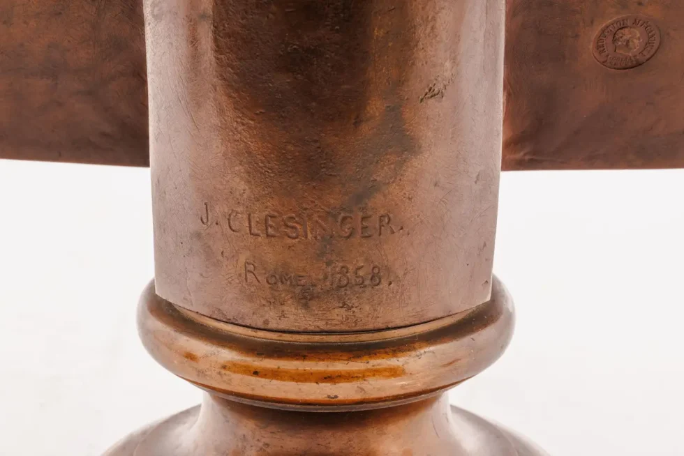 A Patinated Bronze Bust of Jesus Christ by Clesinger and Barbedienne, 15" High - Image 9