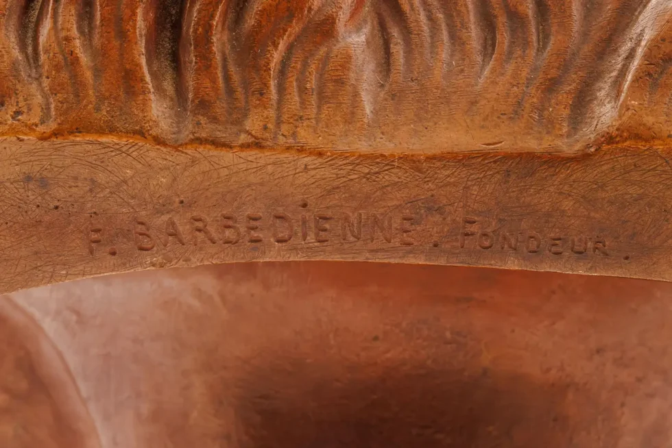 A Patinated Bronze Bust of Jesus Christ by Clesinger and Barbedienne, 15" High - Image 7