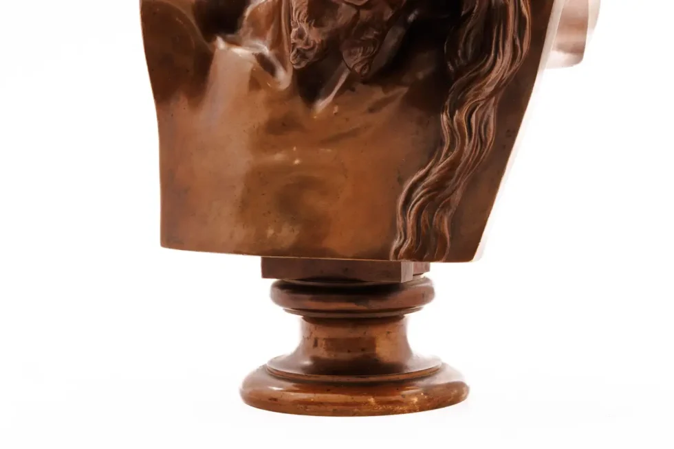A Patinated Bronze Bust of Jesus Christ by Clesinger and Barbedienne, 15" High - Image 5