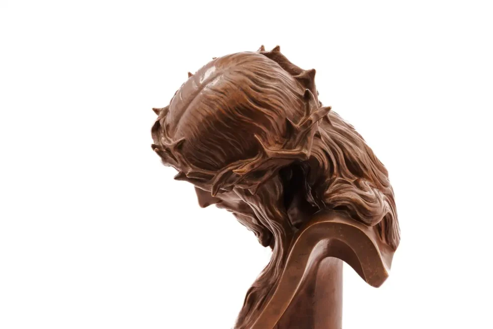 A Patinated Bronze Bust of Jesus Christ by Clesinger and Barbedienne, 15" High - Image 4