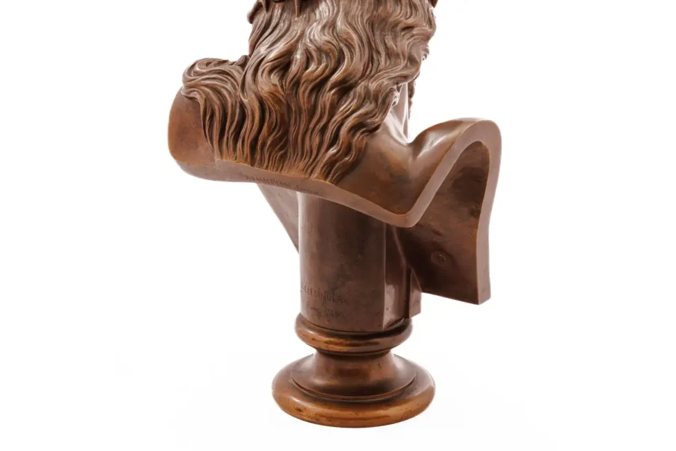 A Patinated Bronze Bust of Jesus Christ by Clesinger and Barbedienne, 15" High - Image 2