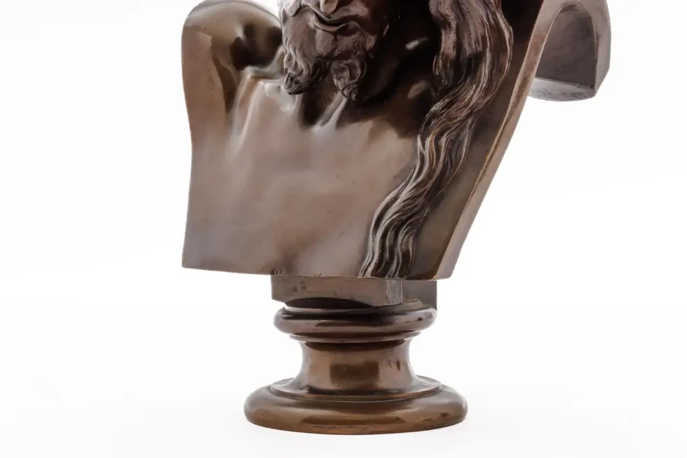 A Patinated Bronze Bust of Jesus Christ by Clesinger and Barbedienne, 12" High - Image 8