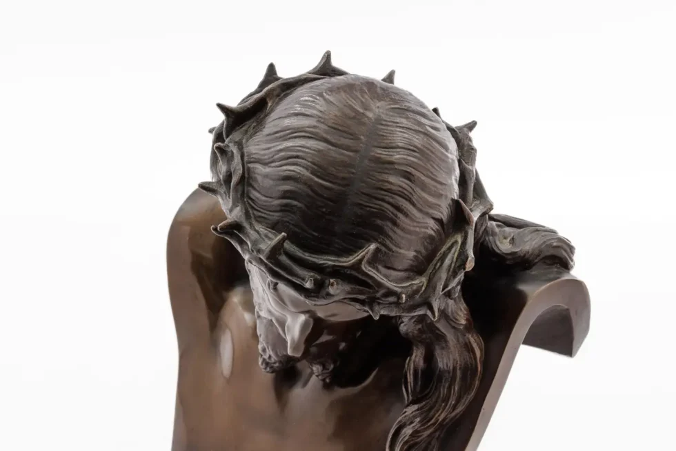 A Patinated Bronze Bust of Jesus Christ by Clesinger and Barbedienne, 12" High - Image 9