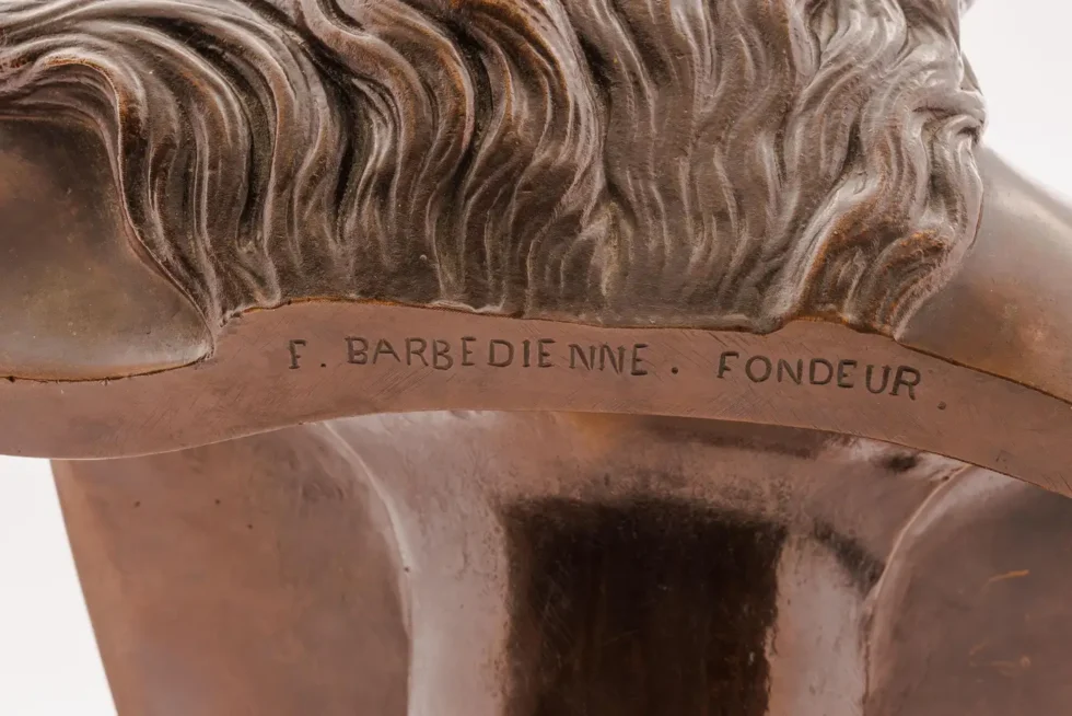 A Patinated Bronze Bust of Jesus Christ by Clesinger and Barbedienne, 12" High - Image 13