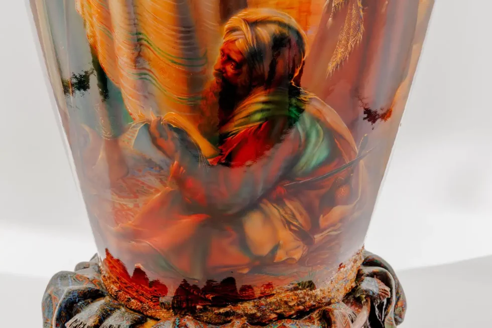 A Palatial Sevres Orientalist Vase ‘Prayers in the Desert’ by Andre Dore - Image 11
