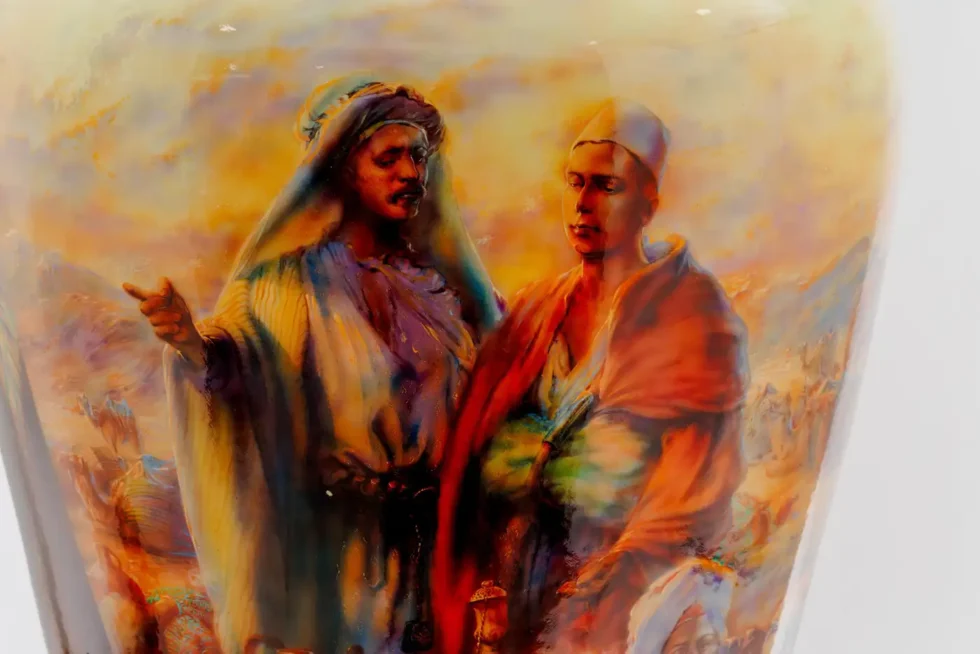 A Palatial Sevres Orientalist Vase ‘Prayers in the Desert’ by Andre Dore - Image 12