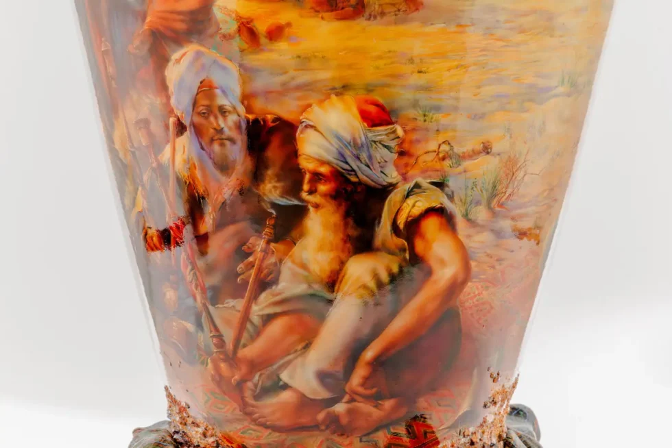 A Palatial Sevres Orientalist Vase ‘Prayers in the Desert’ by Andre Dore - Image 14