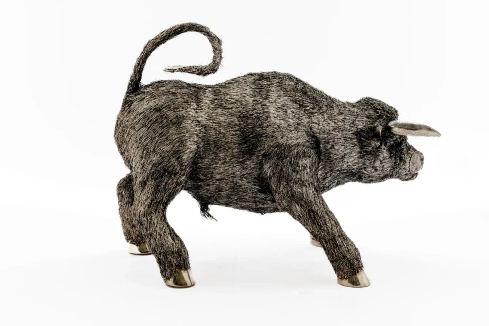 A Powerful Buccellati Sterling Silver Furry Model of a Bull - Image 4