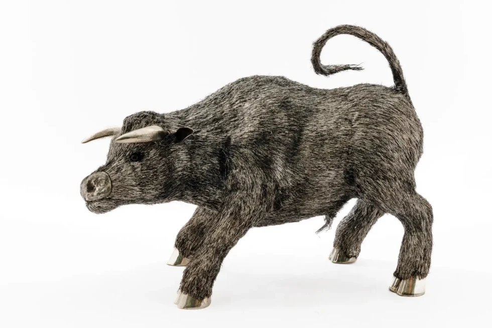 A Powerful Buccellati Sterling Silver Furry Model of a Bull - Image 6
