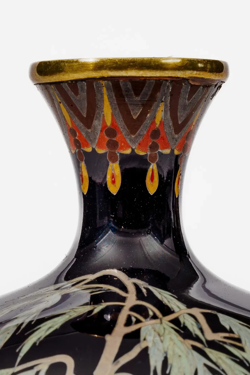 Japanese Cloisonné Enamel Vase Attributed to Hayashi Kodenji with Cranes - Image 10