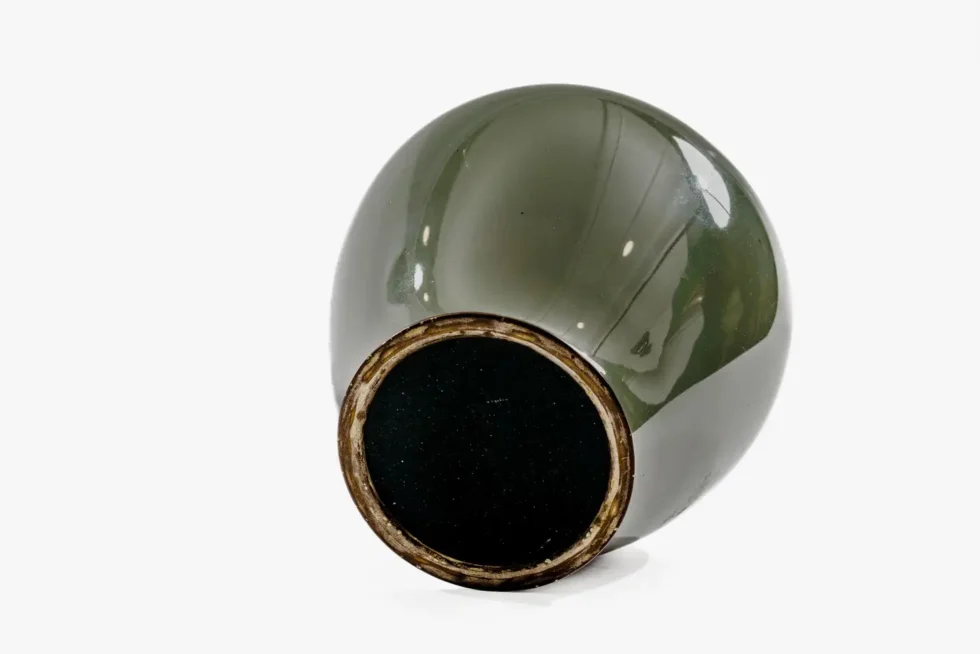 Exquisite Cloisonné Enamel Vase Birds Pine Celadon Ground, Attributed Hayashi - Image 5