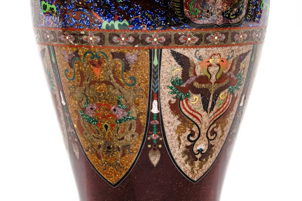 Fine Pair of Meiji Cloisonné Enamel Vases, Attributed to The Ando Jubei Company - Image 16