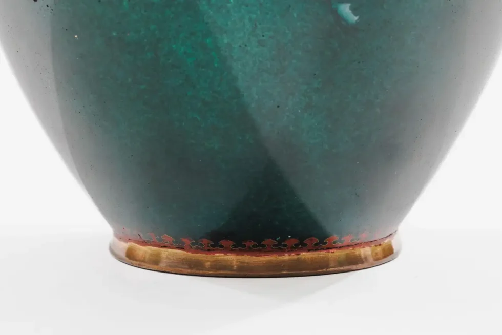 Pair of Japanese Cloisonné Enamel Dragon Vases Attributed to Honda Yasaburo - Image 8