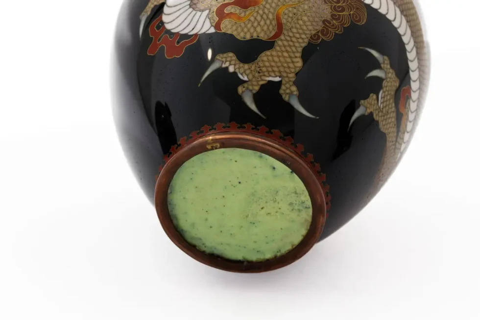 Pair of Japanese Cloisonné Enamel Dragon Vases Attributed to Honda Yasaburo - Image 20