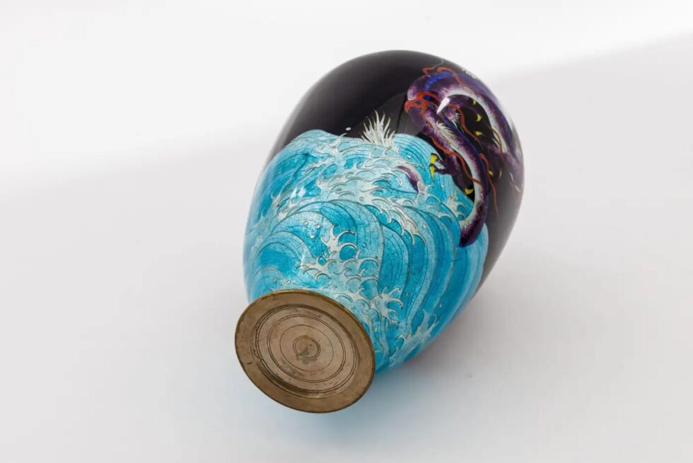 Meiji Japanese Cloisonné Enamel Ginbari Dragon Vase by Kumeno Teitaro - Image 11