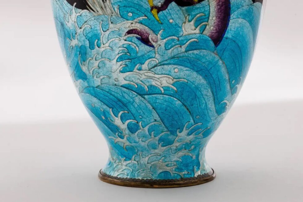 Meiji Japanese Cloisonné Enamel Ginbari Dragon Vase by Kumeno Teitaro - Image 13