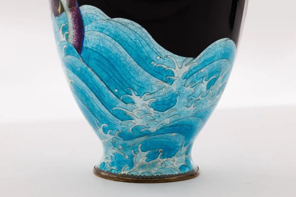 Meiji Japanese Cloisonné Enamel Ginbari Dragon Vase by Kumeno Teitaro - Image 12