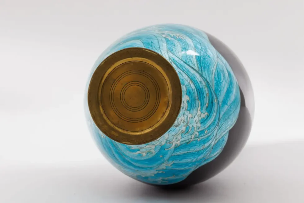 Japanese Meiji Cloisonné Enamel Ginbari Vase Green Dragon by Kumeno Teitaro - Image 12