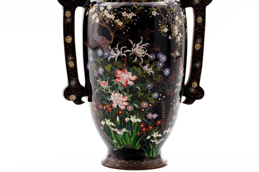 Important Meiji Period Japanese Cloisonné Enamel Covered Jar by Miwa Tomisaburo - Image 12