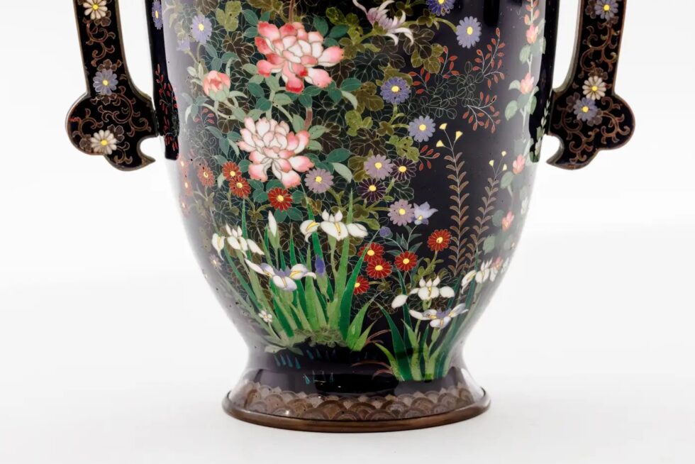 Important Meiji Period Japanese Cloisonné Enamel Covered Jar by Miwa Tomisaburo - Image 4