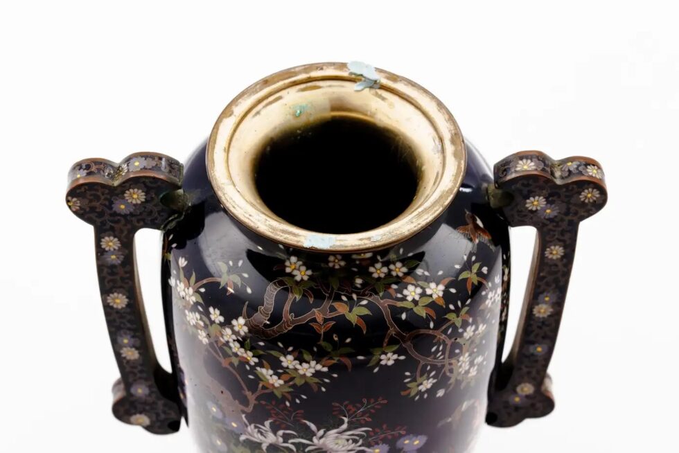 Important Meiji Period Japanese Cloisonné Enamel Covered Jar by Miwa Tomisaburo - Image 6