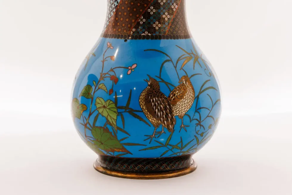 Important Pair of Japanese Cloisonné Enamel Vases Attributed to Gotō Seizaburō - Image 9