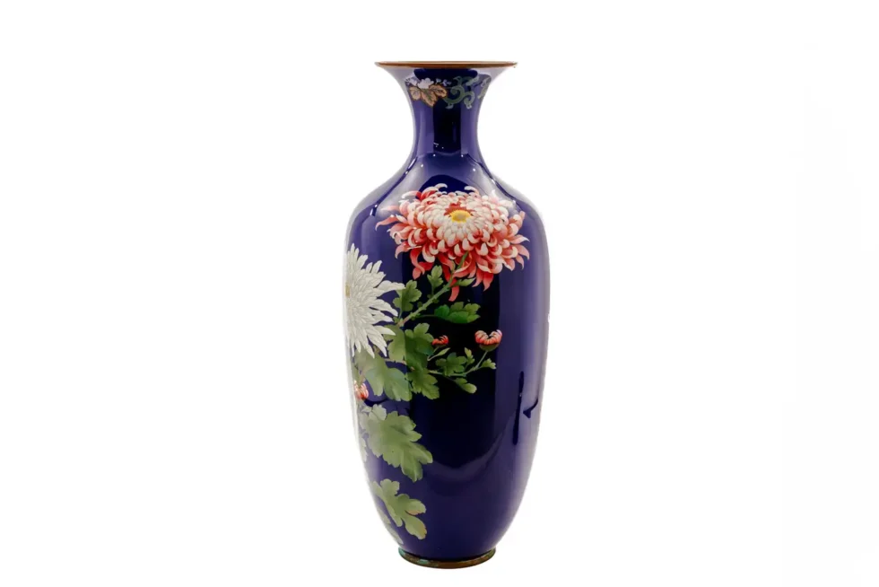 Monumental Japanese Cloisonné Enamel Vase with Chrysanthemums, Gotō Seizaburō - Image 2