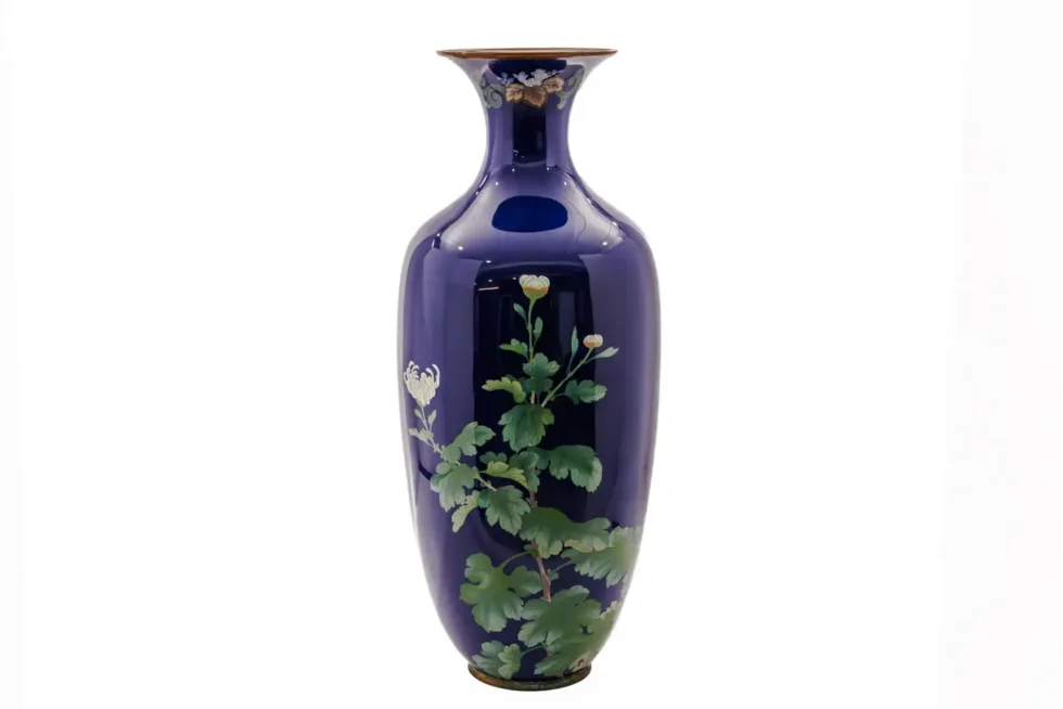 Monumental Japanese Cloisonné Enamel Vase with Chrysanthemums, Gotō Seizaburō - Image 5