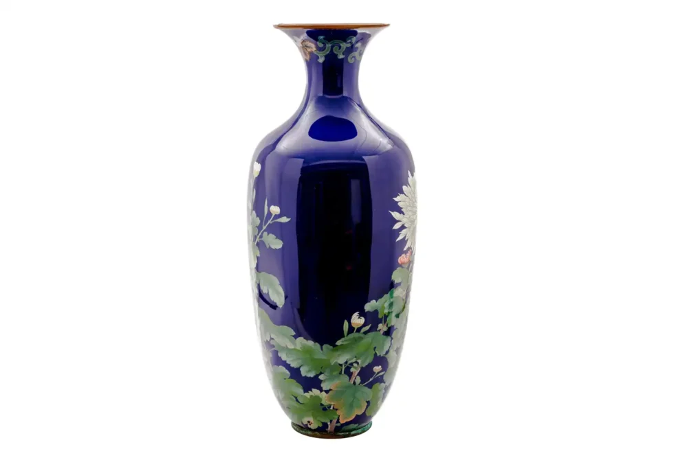 Monumental Japanese Cloisonné Enamel Vase with Chrysanthemums, Gotō Seizaburō - Image 4