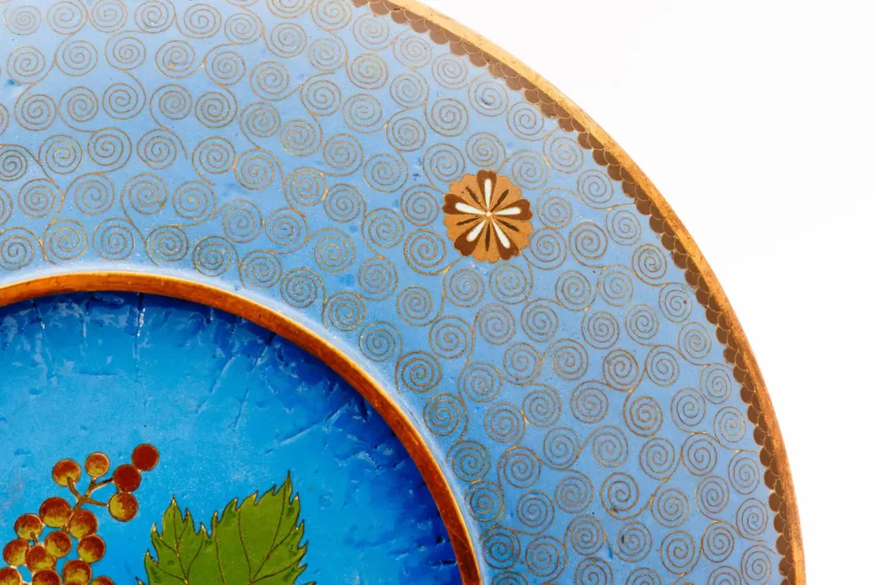 Fine Japanese Cloisonné Enamel Charger Peonies Birds Butterflies Goto Seizaburō - Image 10