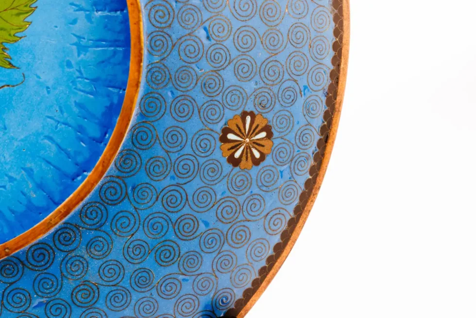 Fine Japanese Cloisonné Enamel Charger Peonies Birds Butterflies Goto Seizaburō - Image 9