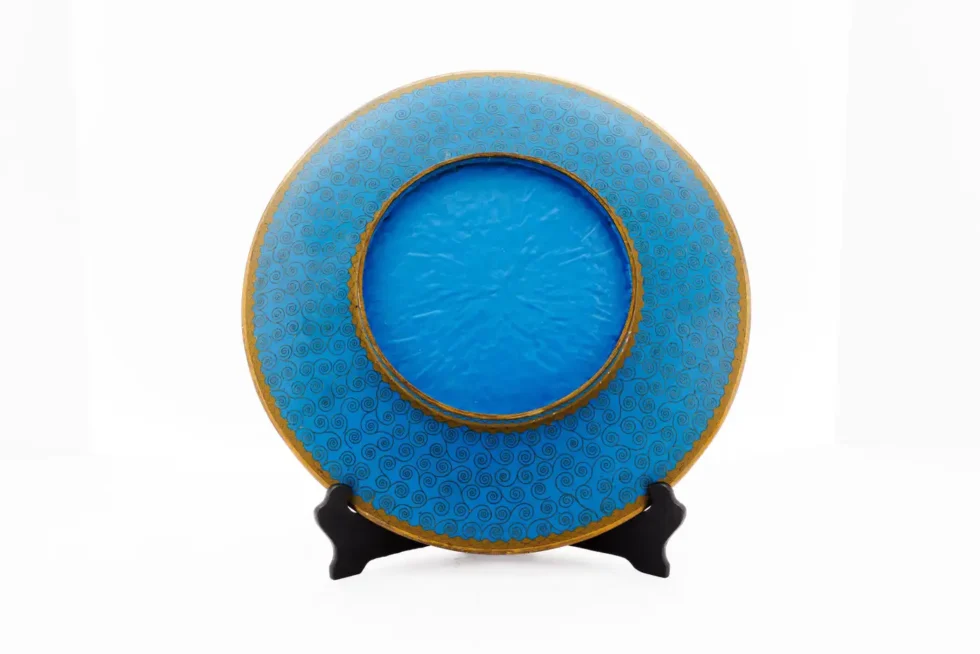 Fine Meiji Cloisonné Enamel Charger Bamboo and Insects Attributed, Goto - Image 2