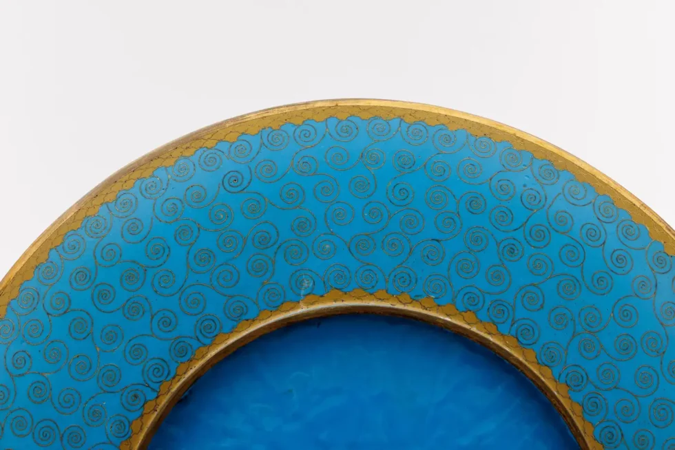 Fine Meiji Cloisonné Enamel Charger Bamboo and Insects Attributed, Goto - Image 10