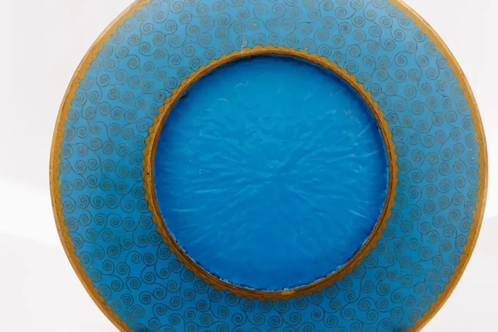 Fine Meiji Cloisonné Enamel Charger Bamboo and Insects Attributed, Goto - Image 11