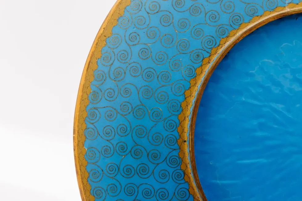 Fine Meiji Cloisonné Enamel Charger Bamboo and Insects Attributed, Goto - Image 12