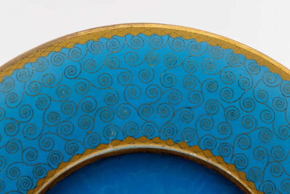 Fine Meiji Cloisonné Enamel Charger Bamboo and Insects Attributed, Goto - Image 13