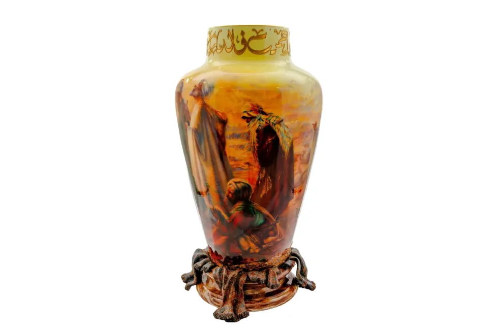A Palatial Sevres Orientalist Vase ‘Prayers in the Desert’ by Andre Dore - Image 2