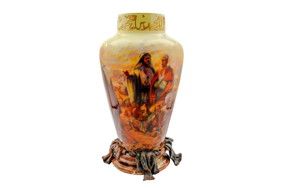A Palatial Sevres Orientalist Vase ‘Prayers in the Desert’ by Andre Dore - Image 3