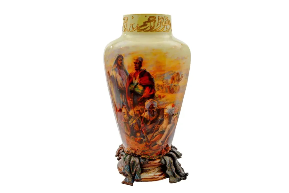 A Palatial Sevres Orientalist Vase ‘Prayers in the Desert’ by Andre Dore - Image 4