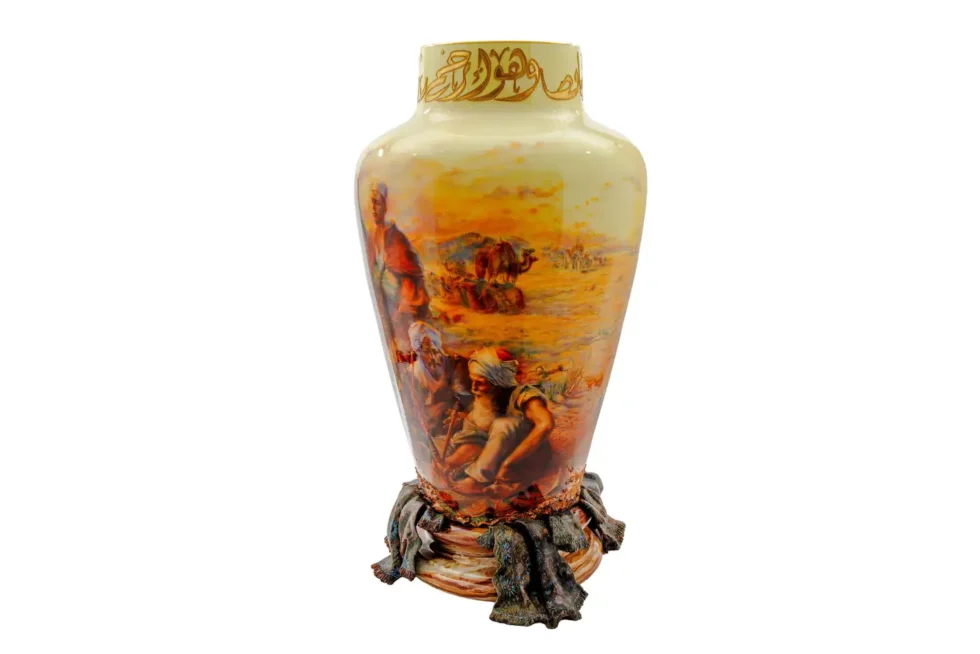 A Palatial Sevres Orientalist Vase ‘Prayers in the Desert’ by Andre Dore - Image 5