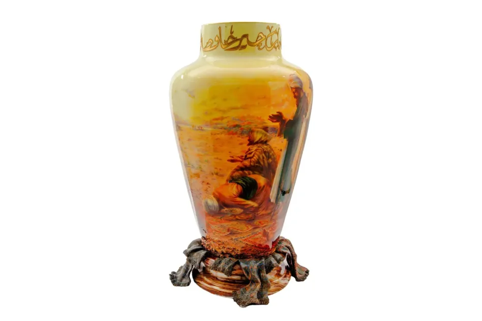 A Palatial Sevres Orientalist Vase ‘Prayers in the Desert’ by Andre Dore - Image 7