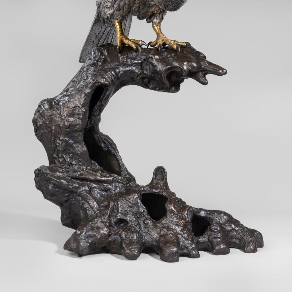 Contemporary Silver-Plated Bronze Eagle - Image 4