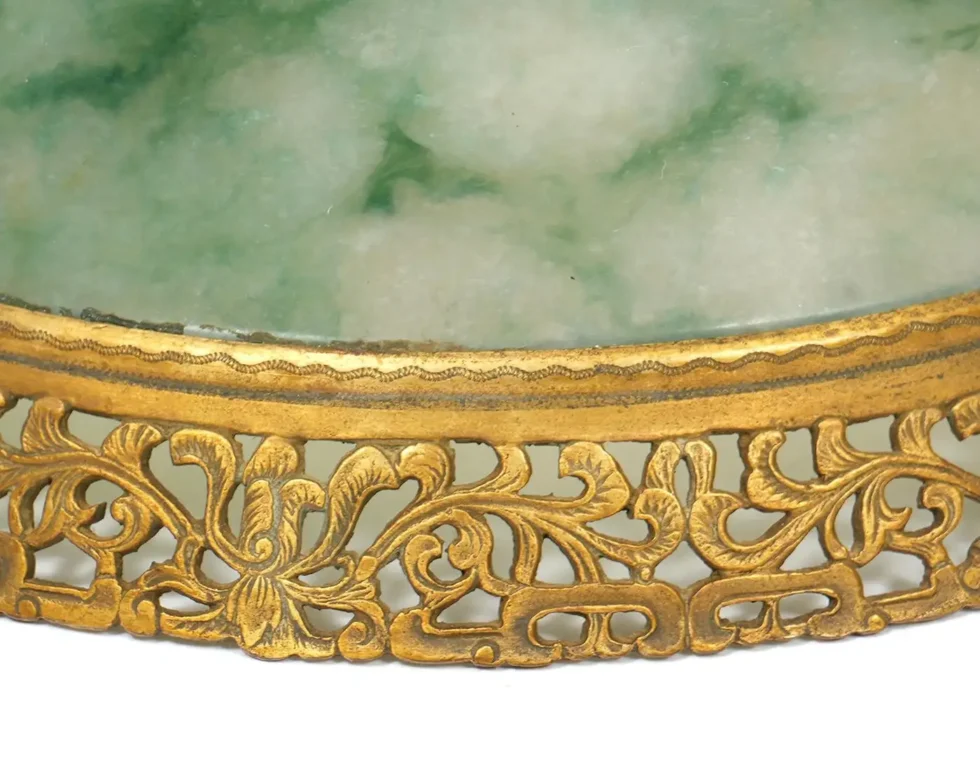 An Exceptional Edward I. Farmer Jade and Coral Clock Garniture with Lamps - Image 17