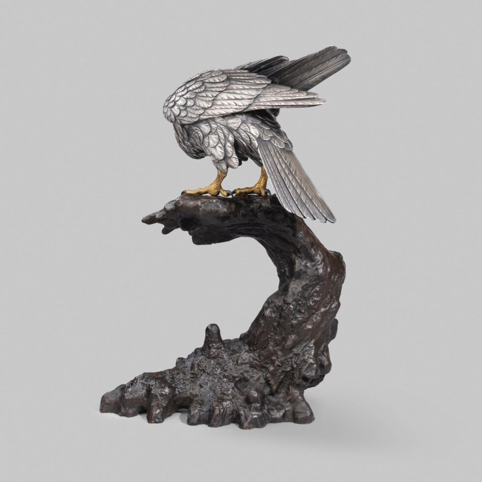 Contemporary Silver-Plated Bronze Eagle - Image 3