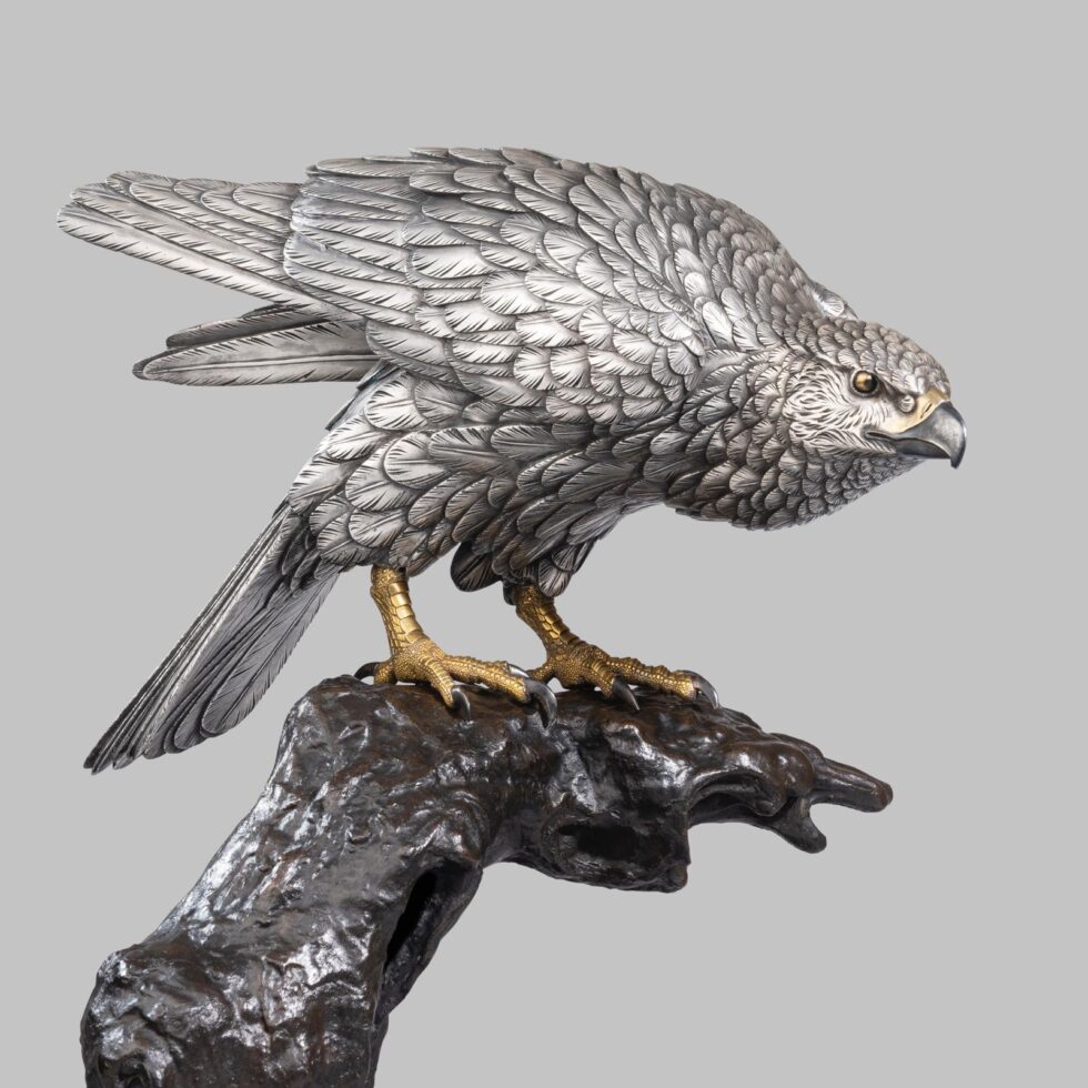 Contemporary Silver-Plated Bronze Eagle - Image 2