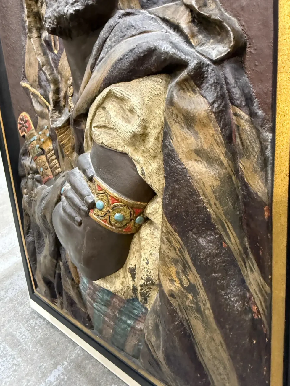 Exceptional Pair of Signed Louis Hottot Orientalist Polychrome Relief Panels - Image 8