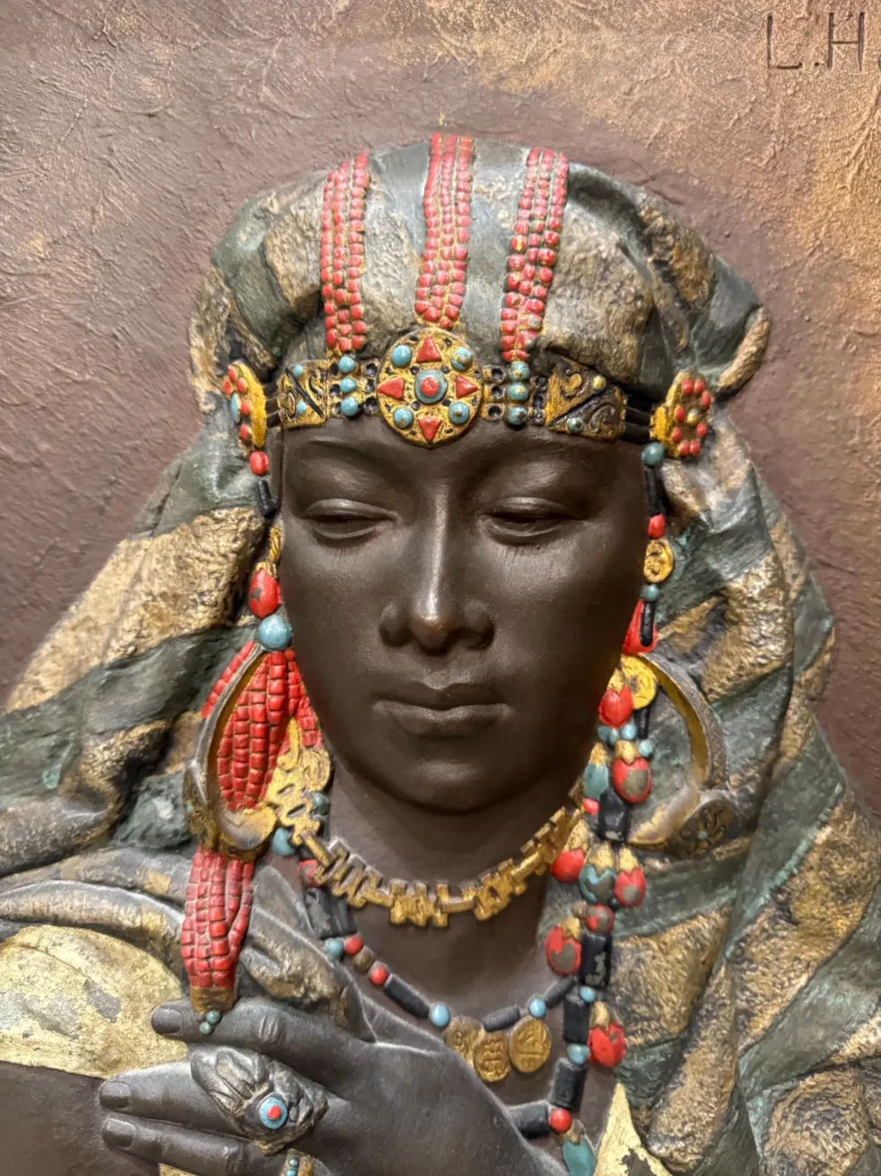 Exceptional Pair of Signed Louis Hottot Orientalist Polychrome Relief Panels - Image 9